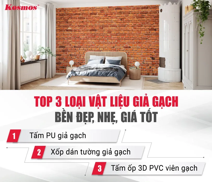 3 loại vật liệu giả gạch bền đẹp cho không gian bếp