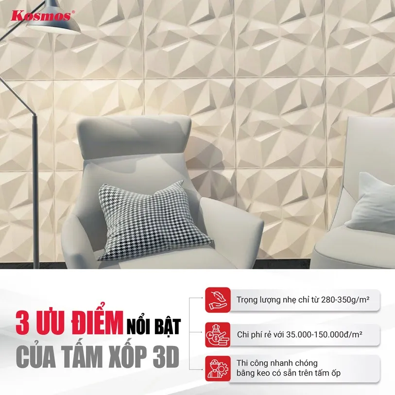 3 ưu điểm của tấm xốp 3D