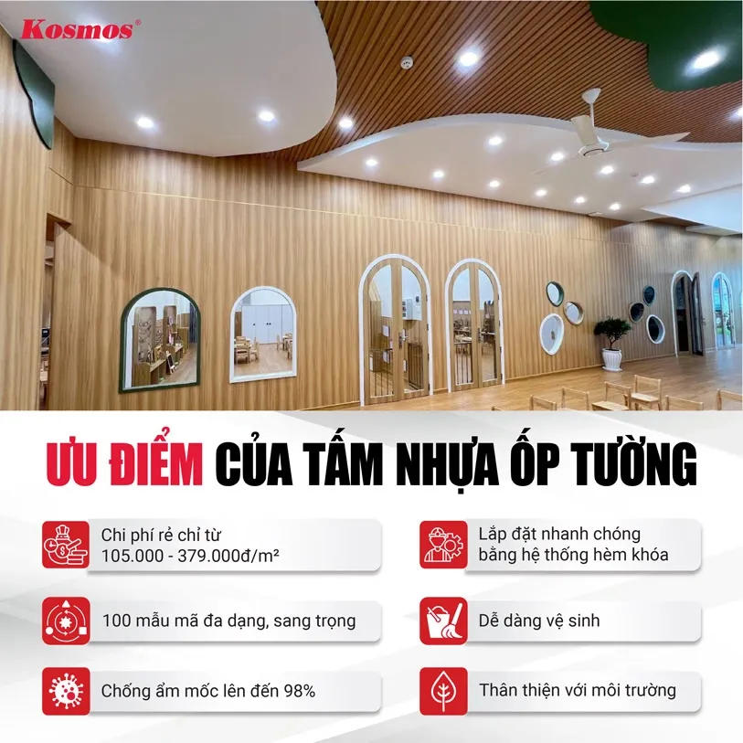 6 ưu điểm của tấm nhựa ốp tường
