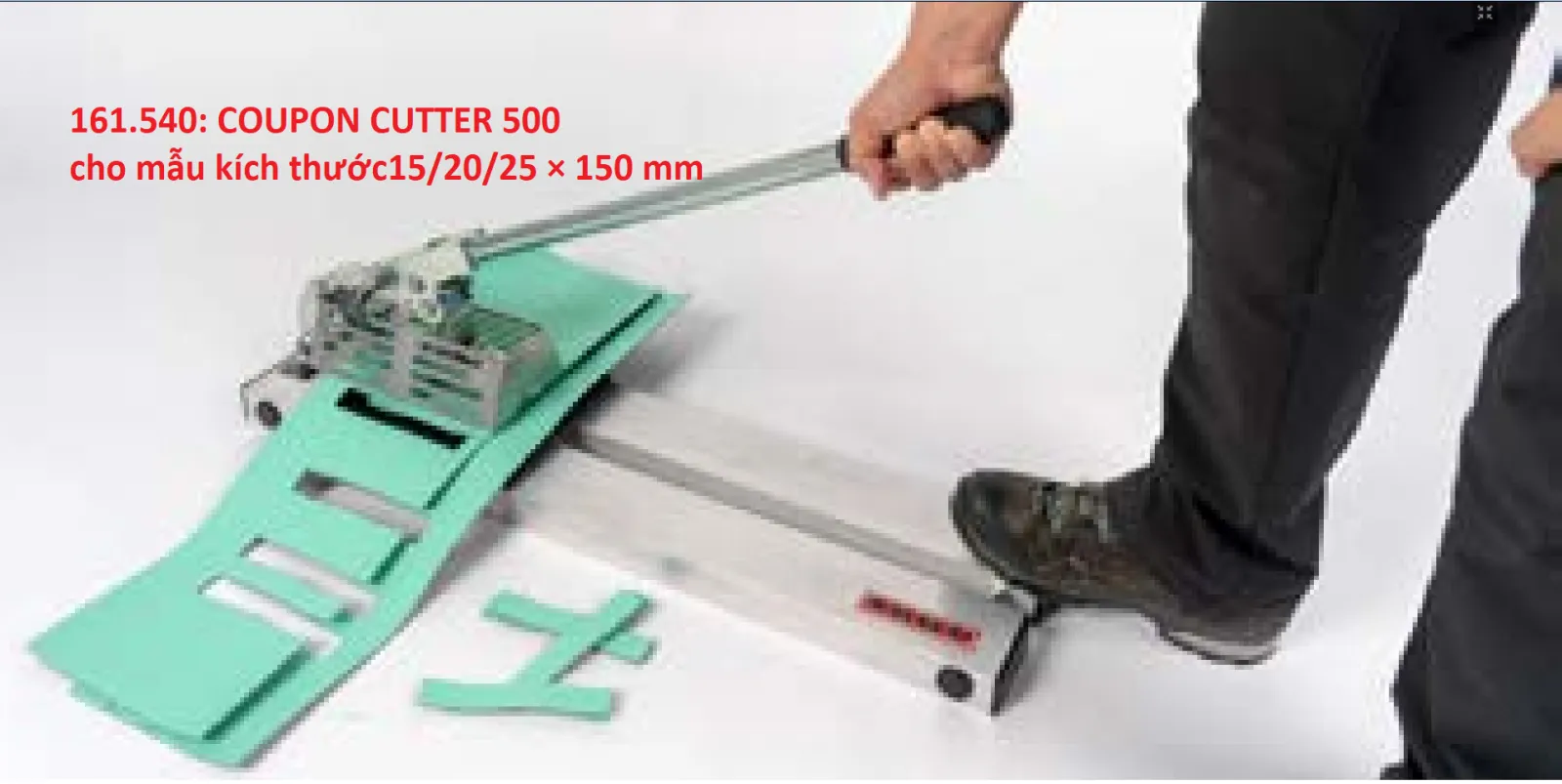 Bàn cắt mẫu Coupon Cutter 500 và máy xé mẫu Examo