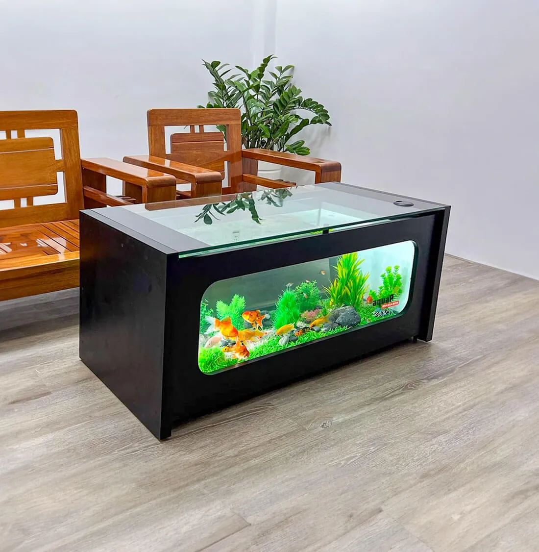 Bàn trà bể cá hình chữ đẹp