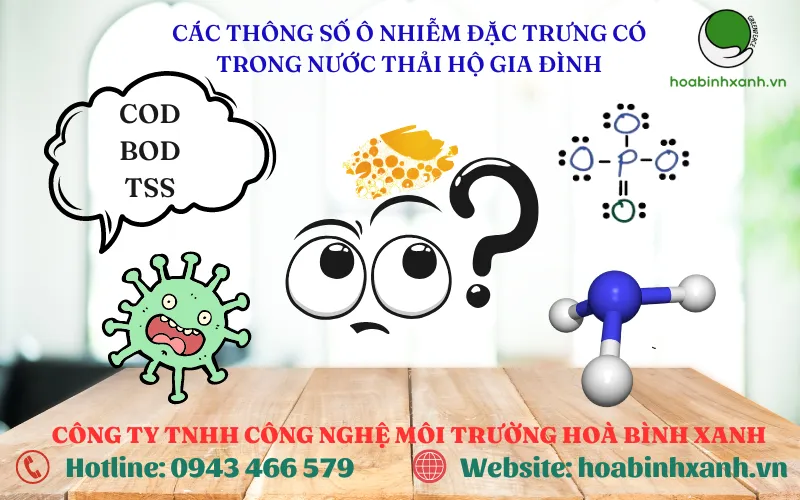 Bảng các thông số ô nhiễm đặc trưng trong nước thải sinh hoạt gia đình và tiêu chuẩn QCVN
