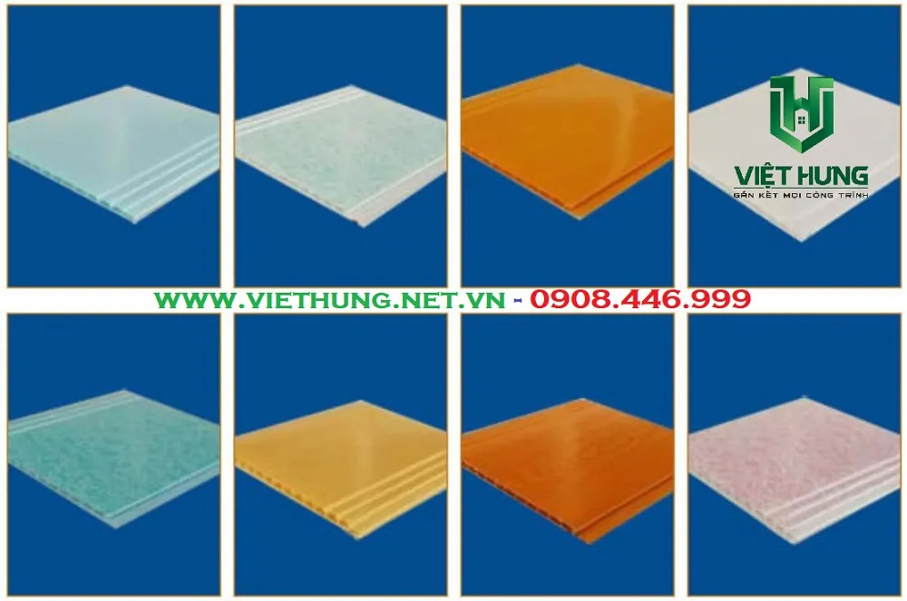 Bảng màu các mẫu tấm trần nhựa dài bản 25cm