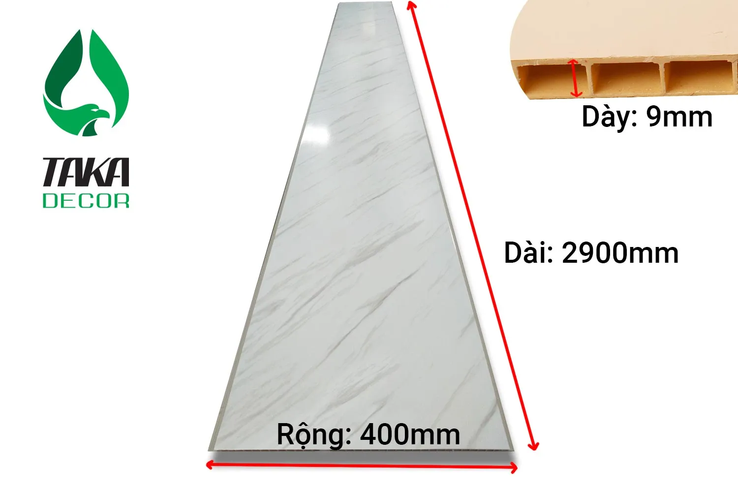 Bảng thông số kỹ thuật tấm ốp tường nhựa TAKADECOR