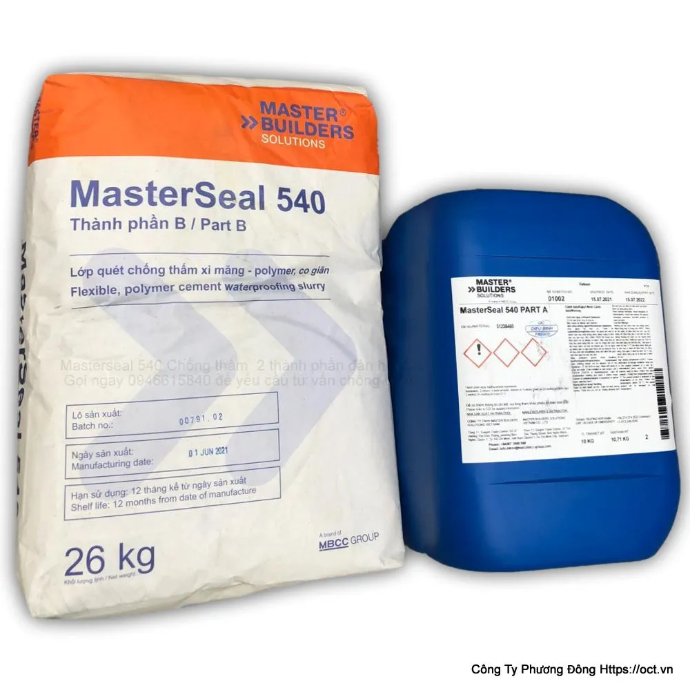 Bao bì MasterSeal 540 36Kg, sản phẩm chống thấm cao cấp từ BASF