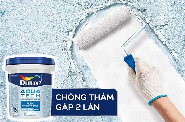 Bao bì sản phẩm sơn chống thấm nền nhà Dulux Aquatech công nghệ Hydroshield