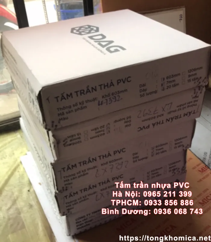 Bao bì tấm trần thả nhựa PVC khi vận chuyển