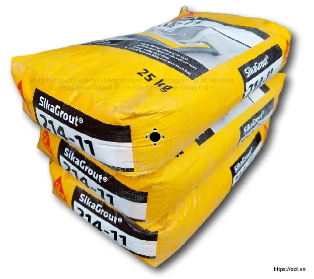 Bao vữa Sikagrout 214-11 25Kg, dùng rót cổ ống chống co ngót