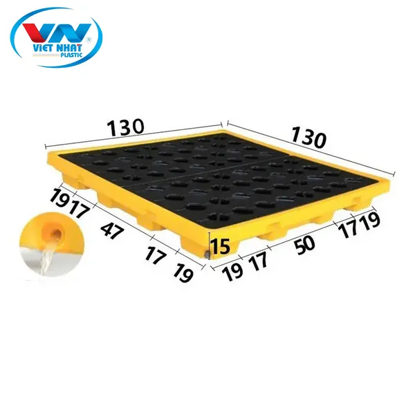 Bạt HDPE làm lớp lót ngăn tràn cho 4 phuy