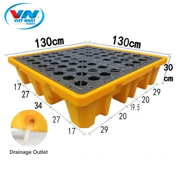 Bạt HDPE làm lớp lót ngăn tràn lớn cho 4 phuy