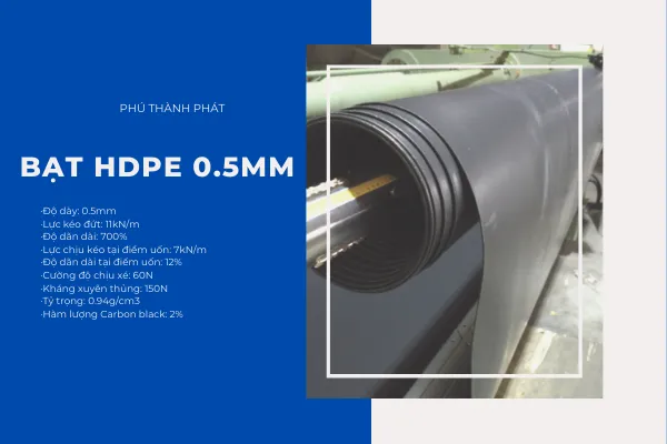 Bạt nhựa HDPE 0.5mm Sintex - Giải pháp chống thấm hiệu quả