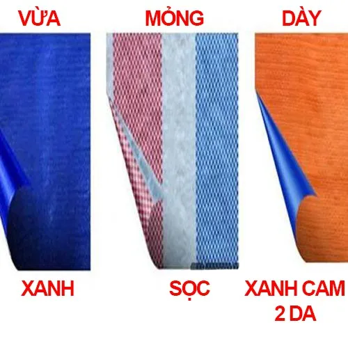 Bạt nhựa xanh cam tại xưởng