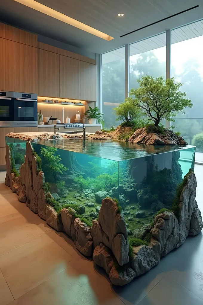 Bể cá Koi trong nhà hiện đại
