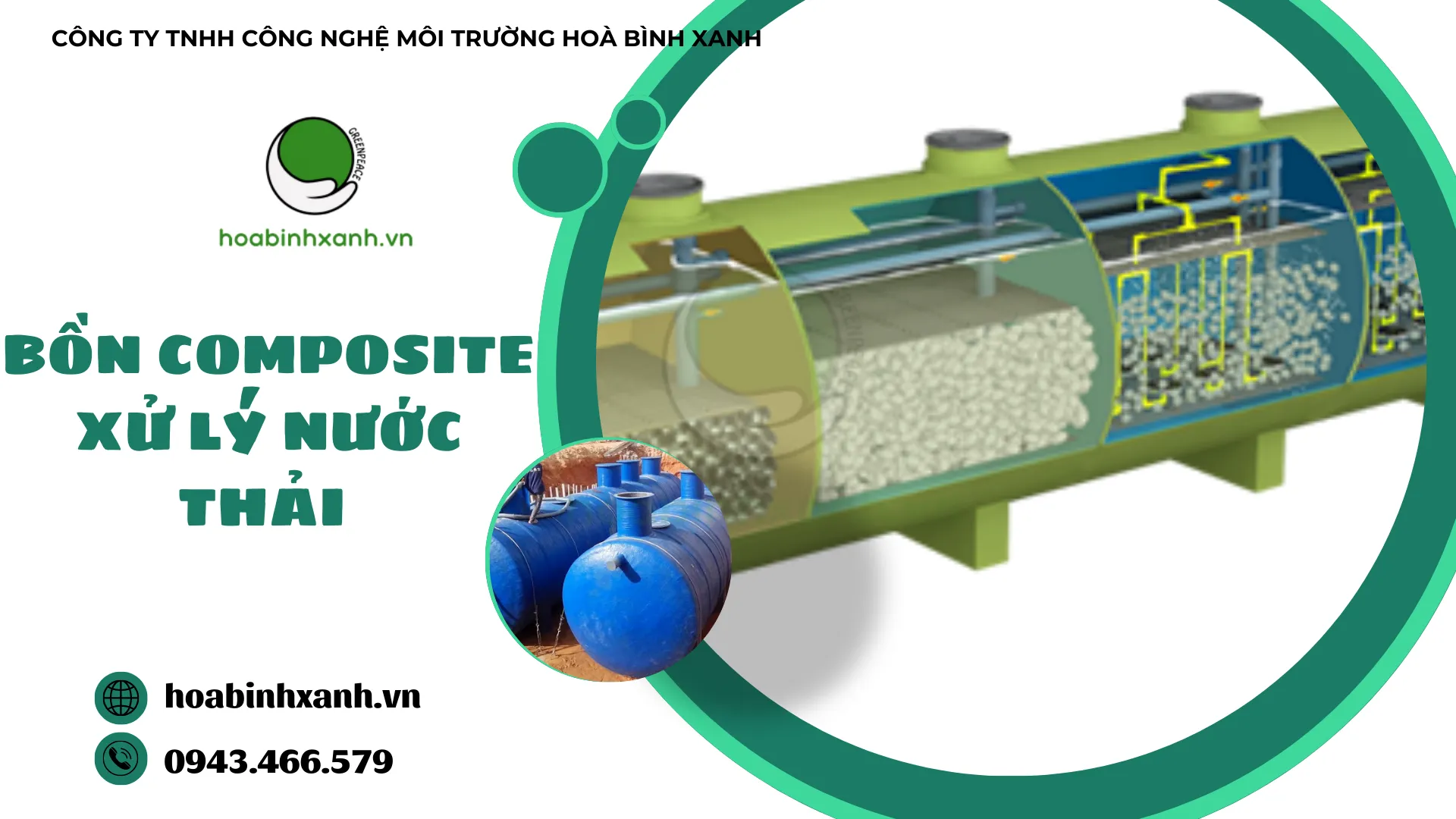 Bể composite xử lý nước thải với cấu trúc nhiều ngăn