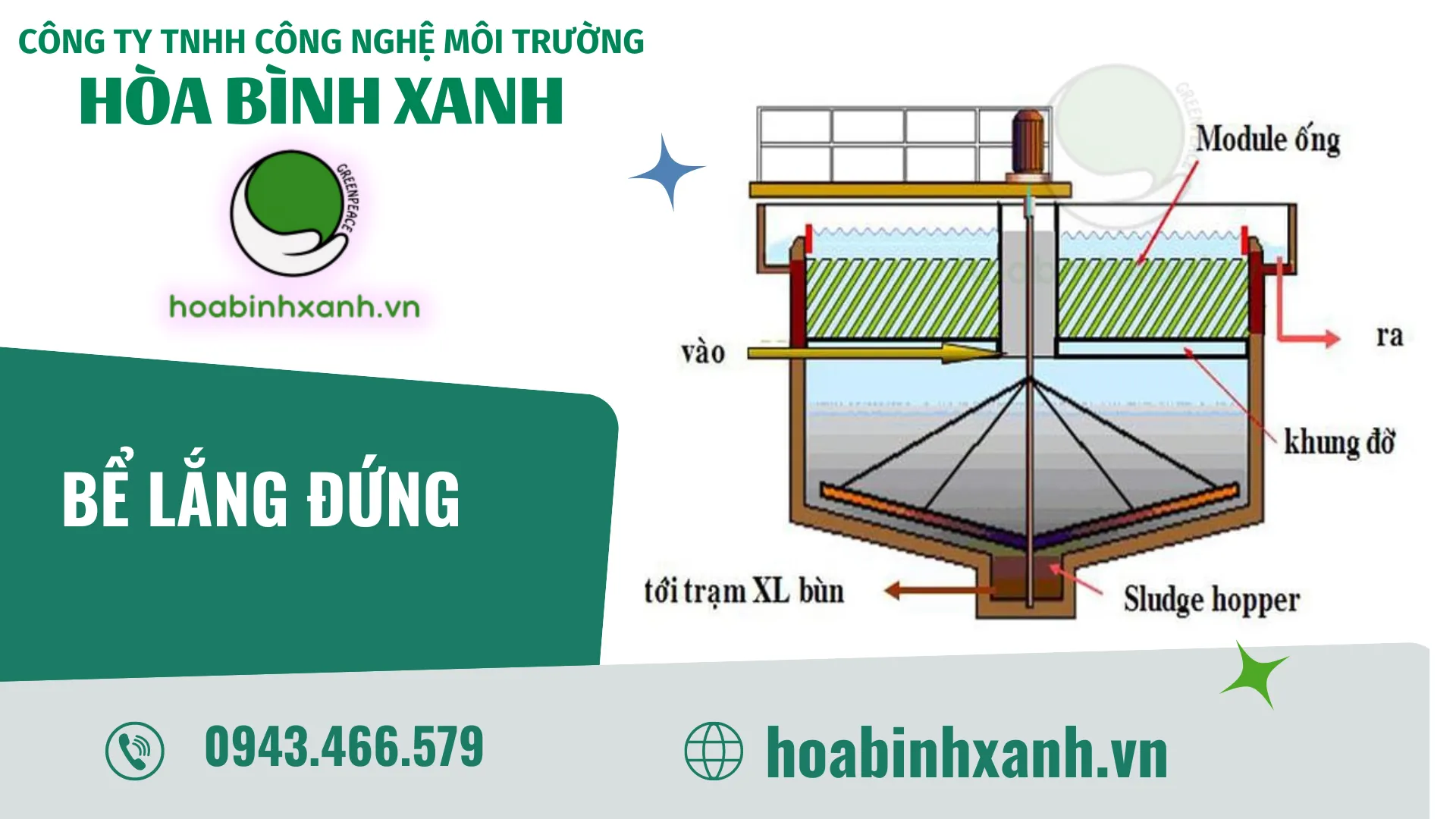 Bể lắng cặn trong hệ thống xử lý nước thải
