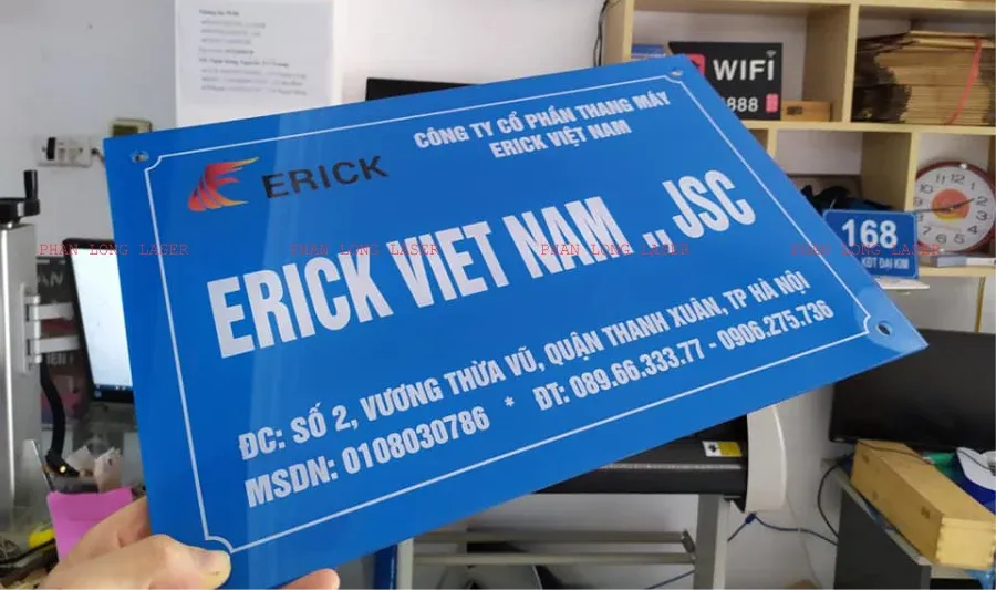 Biển bảng số nhà hoặc văn phòng in UV trên tấm nhựa mica acrylic bền đẹp