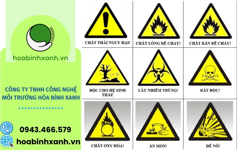 Biển báo cảnh báo chất thải nguy hại theo quy định môi trường