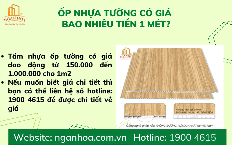 Biểu đồ hoặc hình ảnh minh họa mức giá trung bình của các loại tấm nhựa ốp tường trên thị trường, giúp người dùng dễ dàng so sánh.