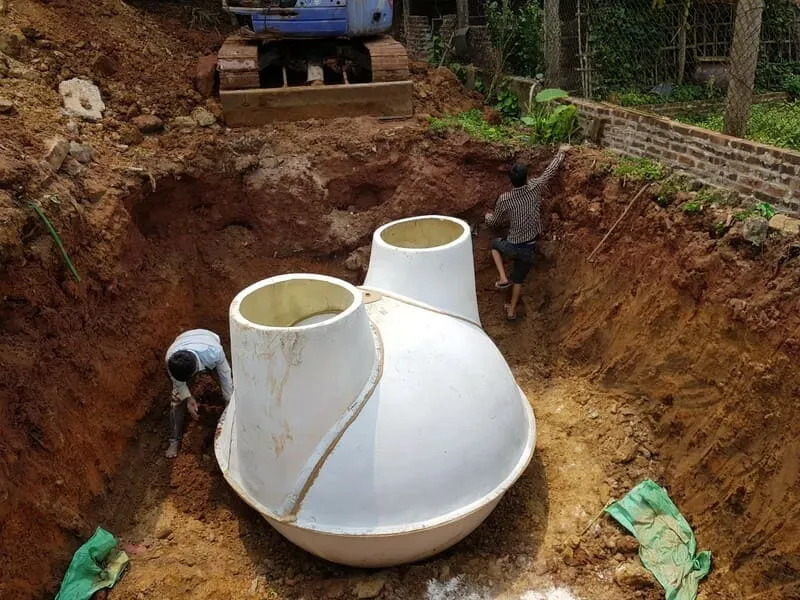 Bình biogas composite bền bỉ với sợi thủy tinh, chống ăn mòn