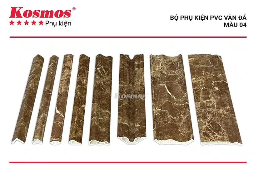 Bộ phụ kiện đồng bộ cho thi công tấm nhựa PVC vân đá, đảm bảo tính thẩm mỹ