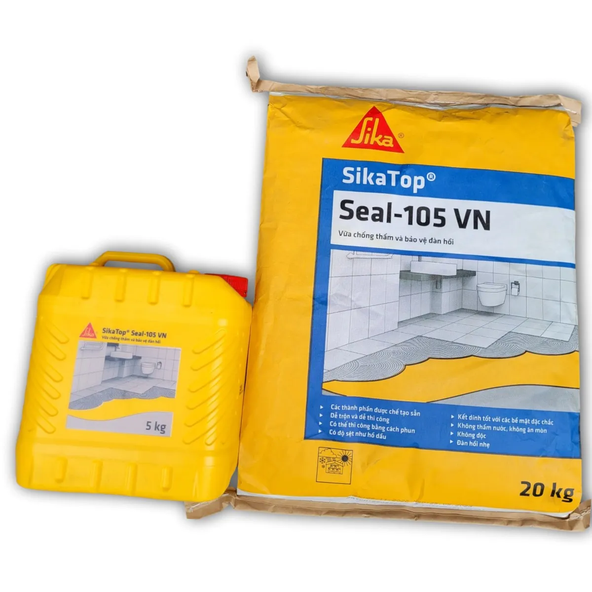 Bộ sản phẩm Sikatop Seal 105 VN 25kg, giải pháp chống thấm hiệu quả