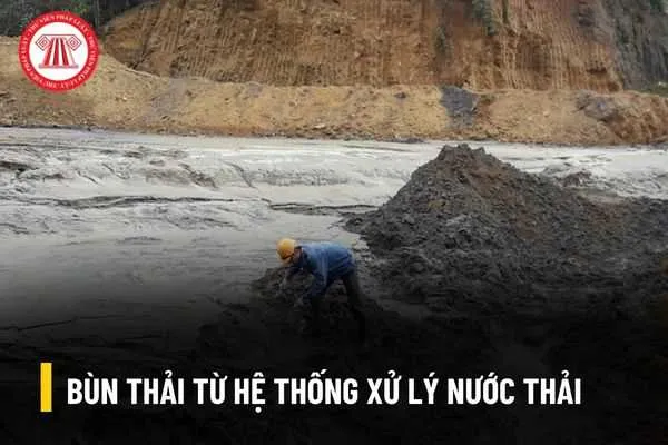 Bùn thải đặc sệt từ hệ thống xử lý nước thải