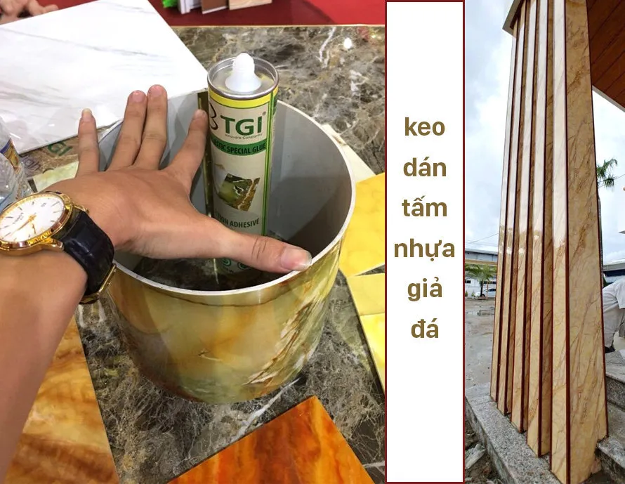 các loại keo dán tấm PVC vân đá đa dạng