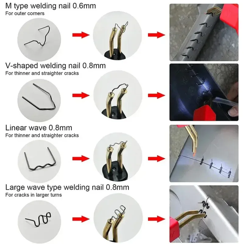 Các loại mũi ghim hàn inox chuyên dụng cho mỏ hàn nhựa cầm tay