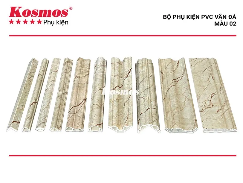 Các loại phụ kiện đi kèm tấm nhựa PVC vân đá, hoàn thiện công trình