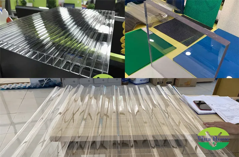 Các loại tấm nhựa trắng Polycarbonate đặc ruột, rỗng ruột và dạng sóng cho công trình hiện đại.