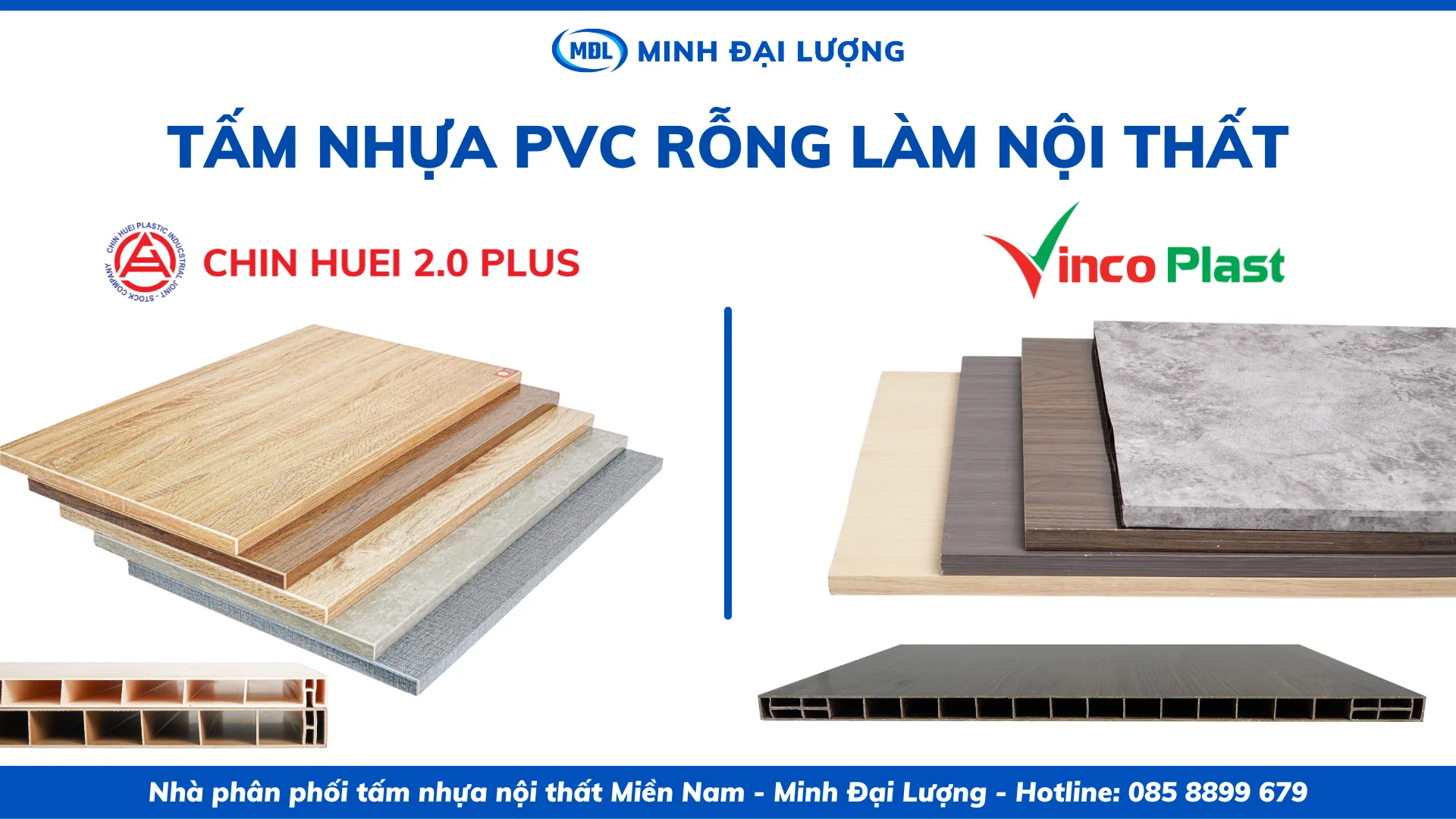 Các mẫu nội thất tủ bếp hiện đại sử dụng tấm nhựa PVC rỗng cao cấp Vincoplast và Chin Huei.