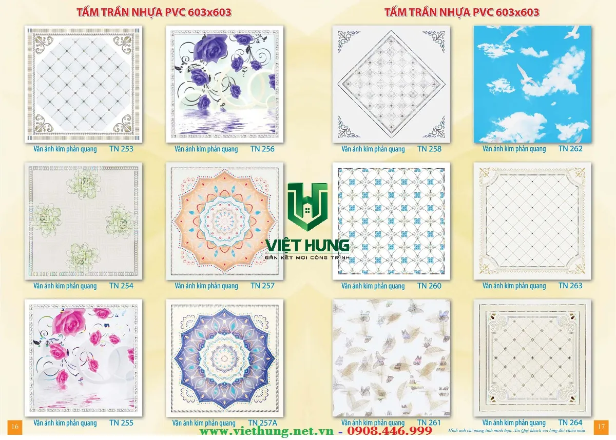Các mẫu tấm trần nhựa 600x600 đa dạng về họa tiết 3D