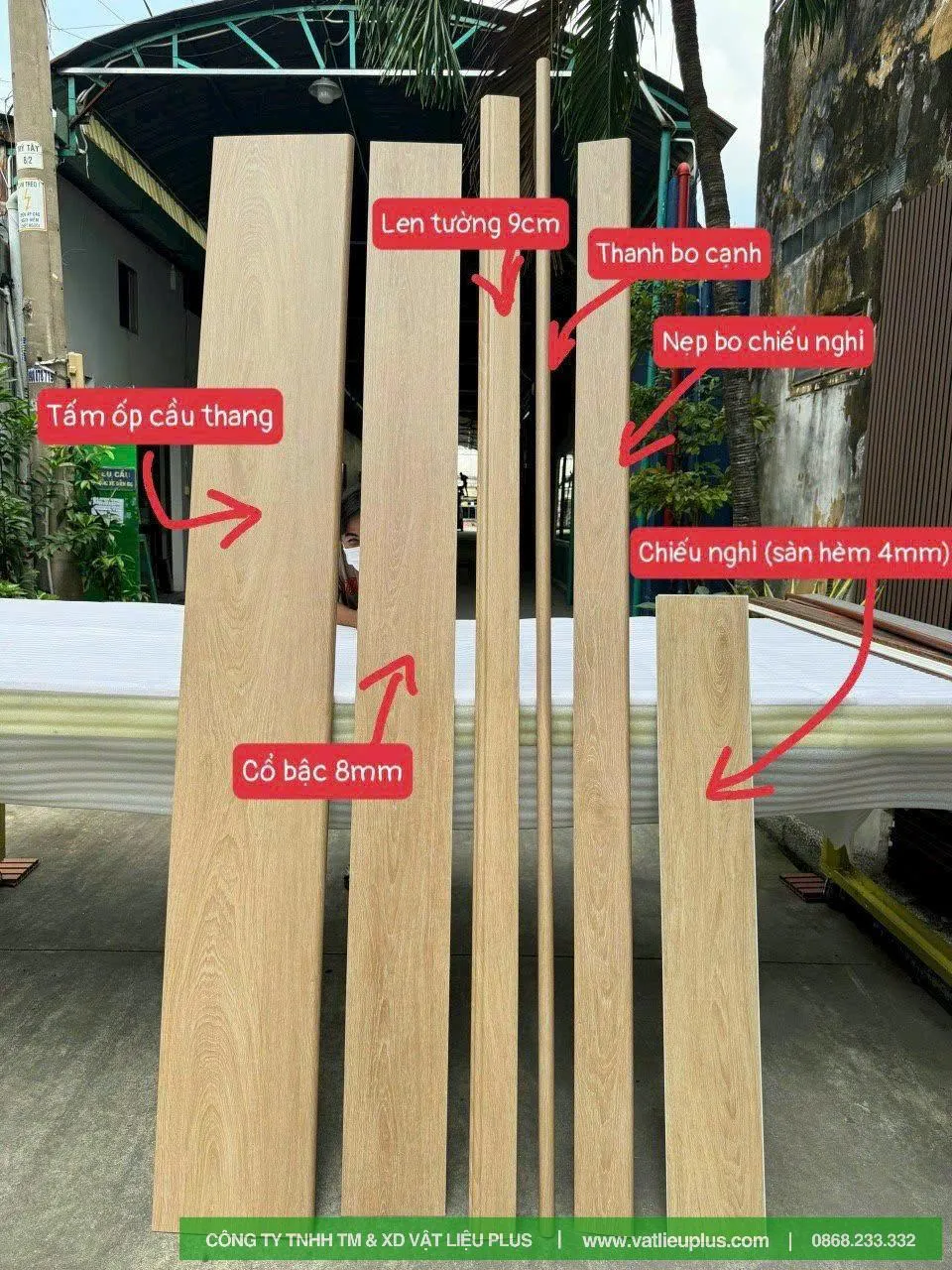 Các thành phần tấm ốp bậc cầu thang