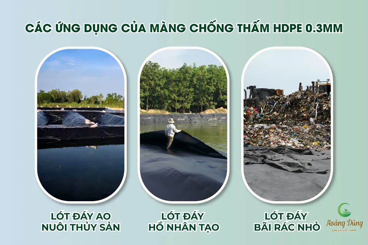 Các ứng dụng đa dạng của bạt chống thấm HDPE 0.3mm trong nông nghiệp và môi trường.