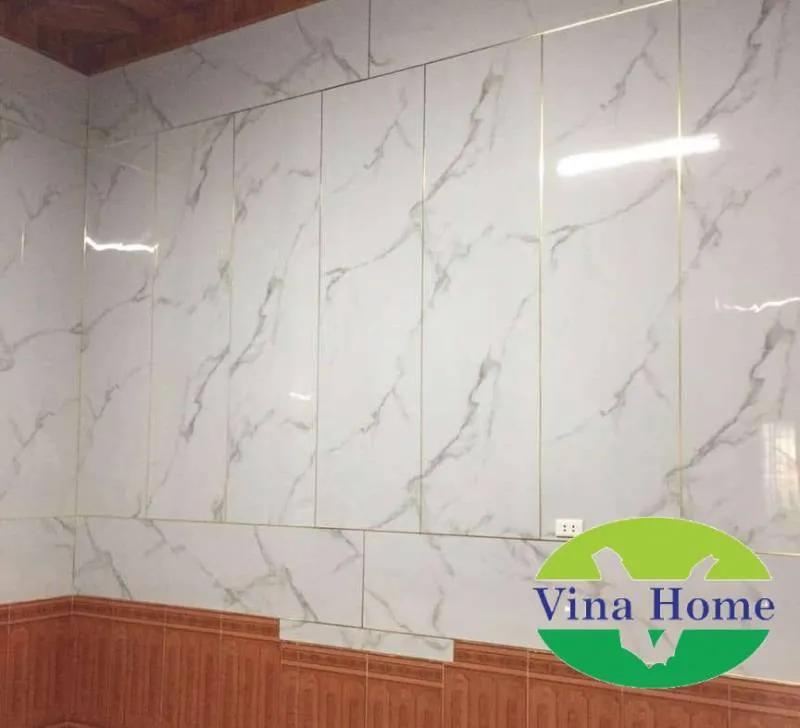 Cận cảnh chi tiết vân đá tự nhiên trên tấm nhựa PVC ốp tường