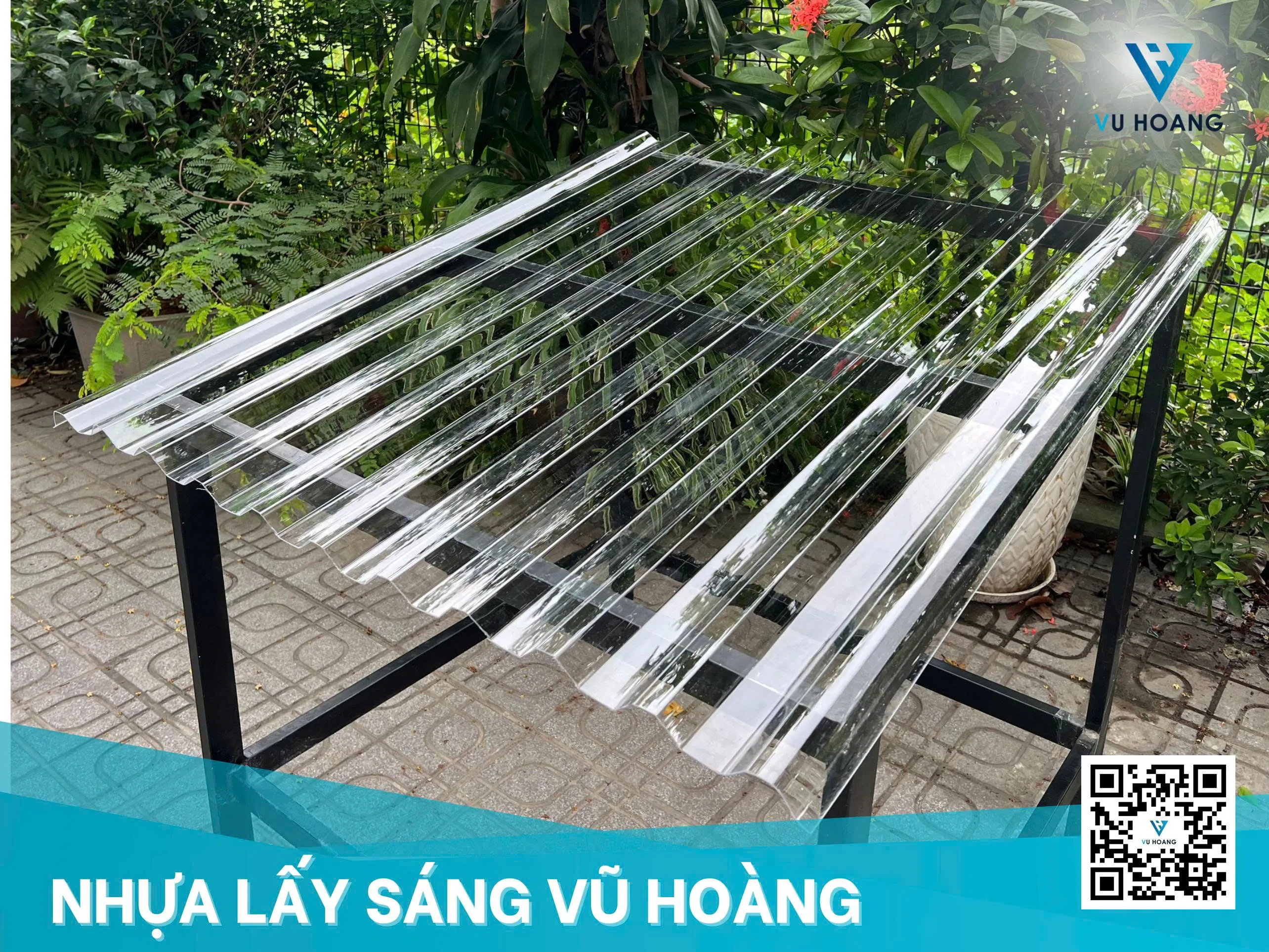 Cận cảnh tấm nhựa sóng lấy sáng Polycarbonate 11 sóng bền chắc
