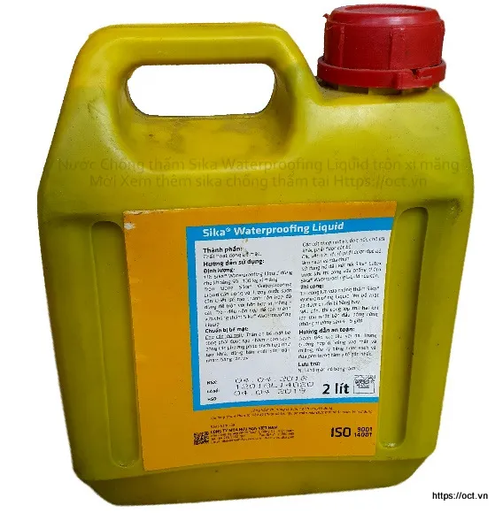 Can nước Sika Waterproofing Liquid 2 lít đóng gói