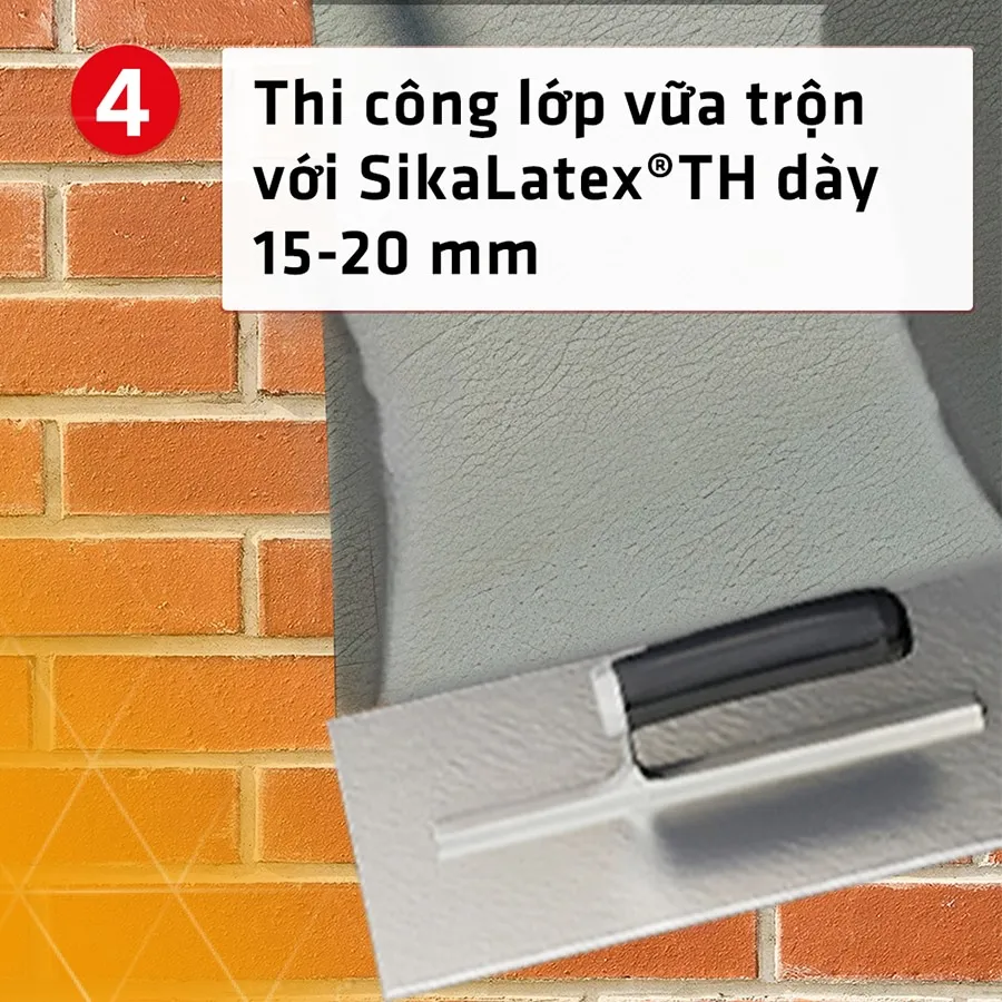 Cán phẳng lớp vữa sàn được tăng cường Sika Latex TH để đạt độ bền và chống thấm tối ưu