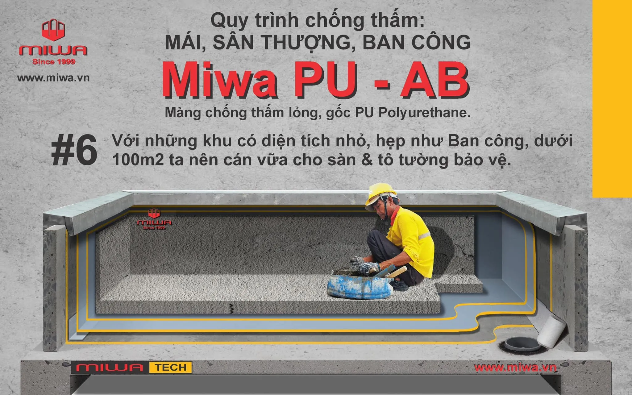 Cán vữa bảo vệ và kiểm tra độ dốc (Ảnh Komix)