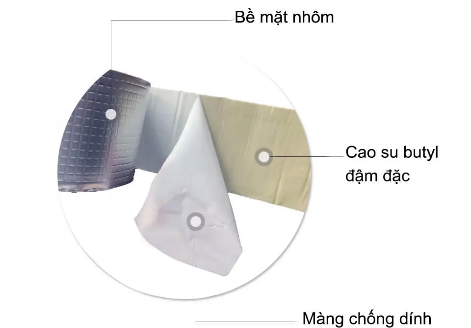 Cấu tạo băng keo chống dột chống thấm siêu dính
