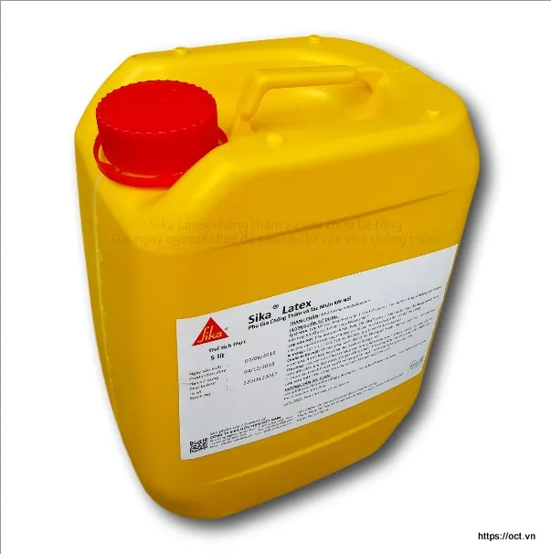 Chai Sika Latex 5 lít, phụ gia chống thấm và kết nối cho vữa