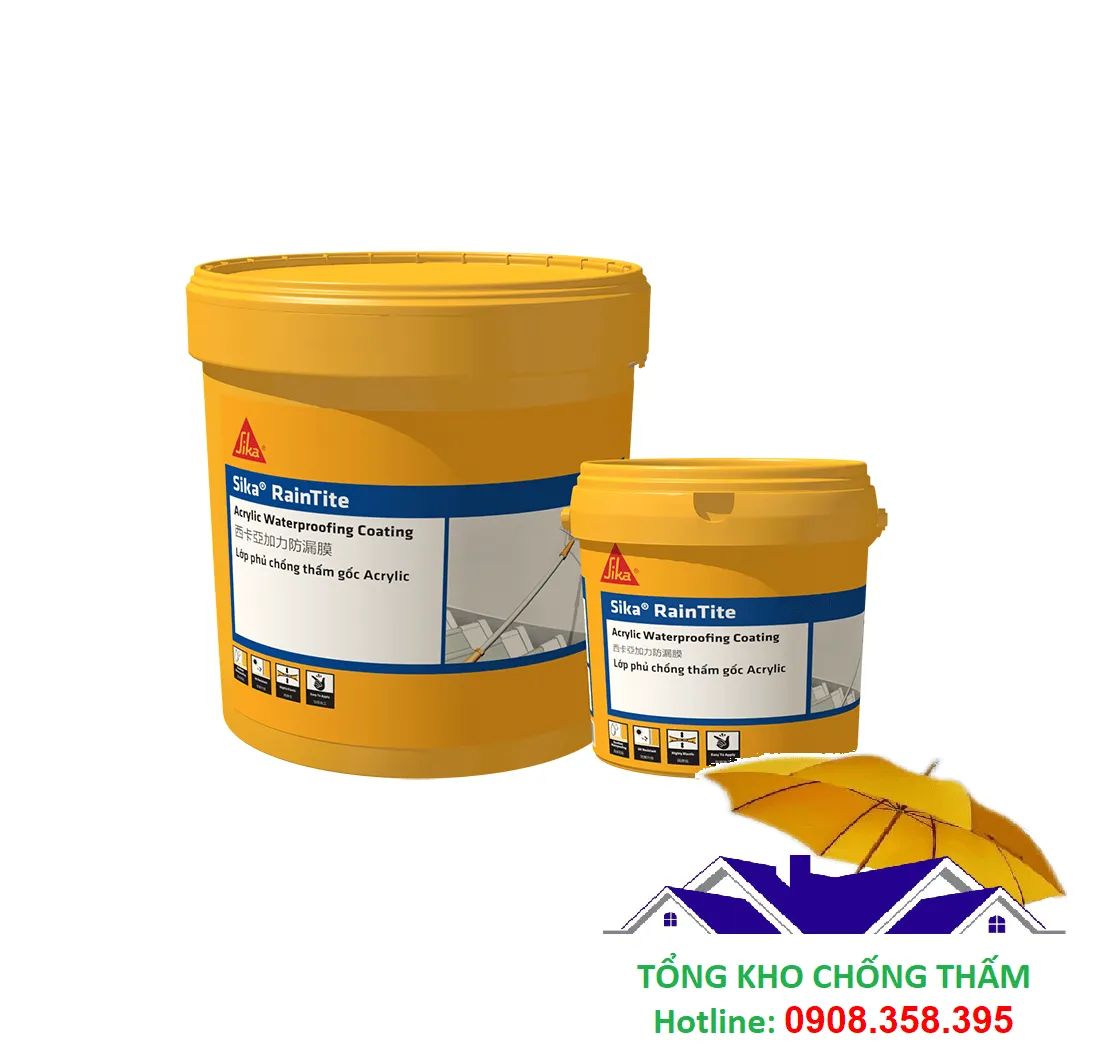 Chai sơn chống thấm Sika RainTite chuyên dụng cho tường đứng