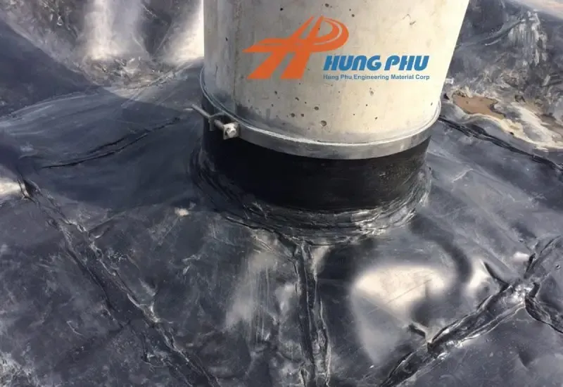 Chi tiết kết nối màng chống thấm HDPE với trụ bê tông