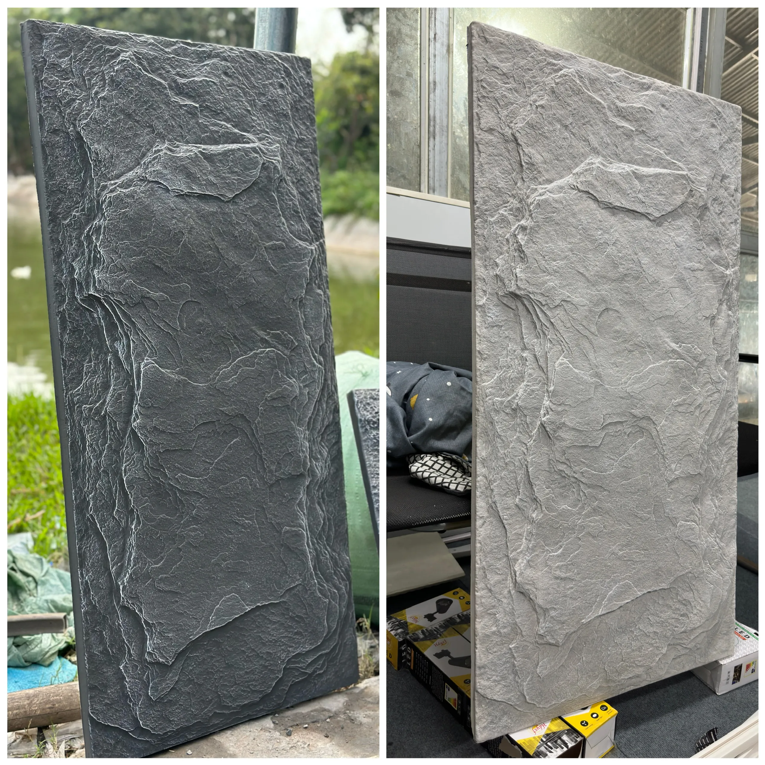 Chi tiết vân đá tự nhiên của tấm ốp PU foam giả đá Luxury Decor