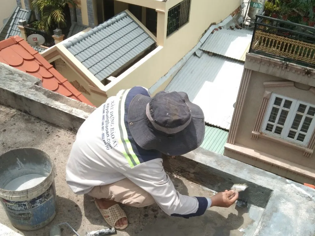 Chống thấm bằng hồ dầu ở sàn mái