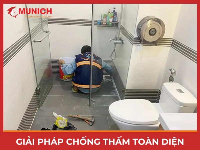 Chống thấm nhà tắm bằng xi măng trộn phụ gia quét trực tiếp lên khu vực thi công