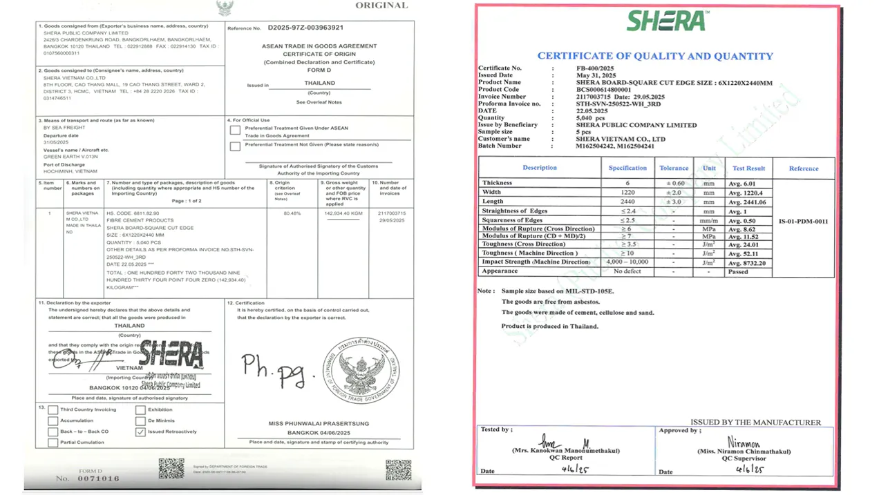 CO, CQ, tấm xi măng giả gỗ
