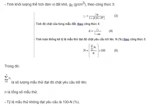 Công thức tính độ chặt tiêu chuẩn K của đất bằng phương pháp dao vòng