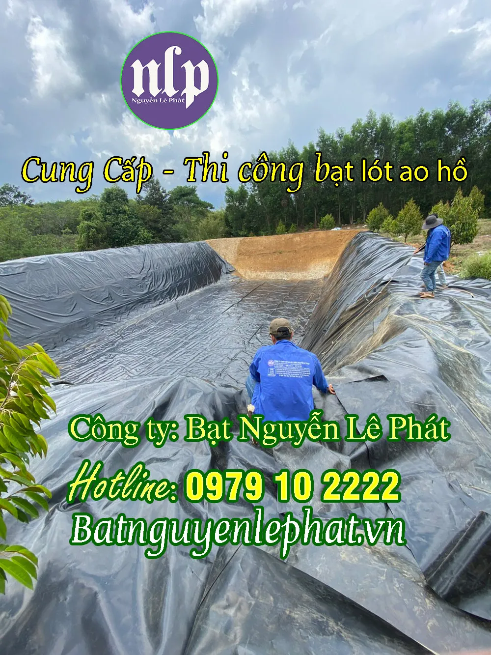 Công trình bạt HDPE lót ao hồ chứa nước tại Định Quán, ứng dụng hiệu quả trong cải tạo.