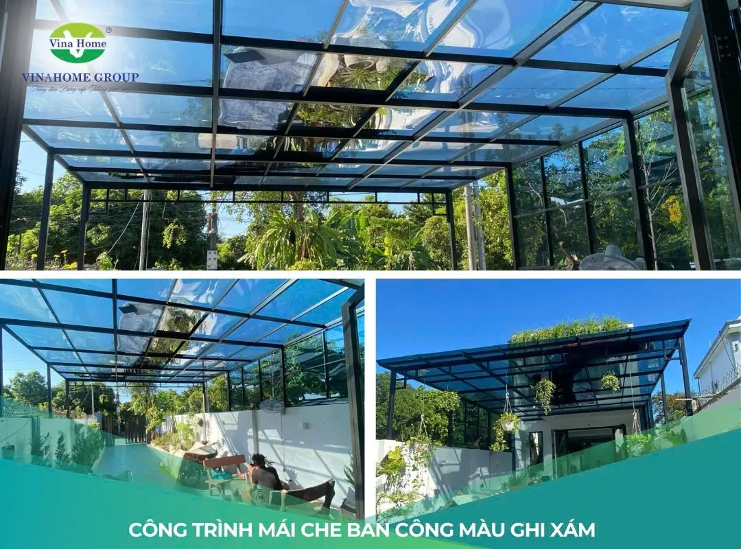 Công trình mái lợp Poly nhà dân.